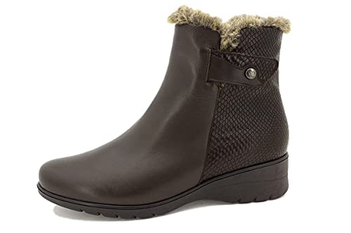 Bottines femme pieds larges PieSanto 215974 acajou fini les douleurs