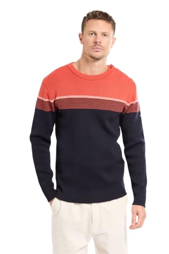 Pull Armor Lux homme pull en laine bleu marine col rond
