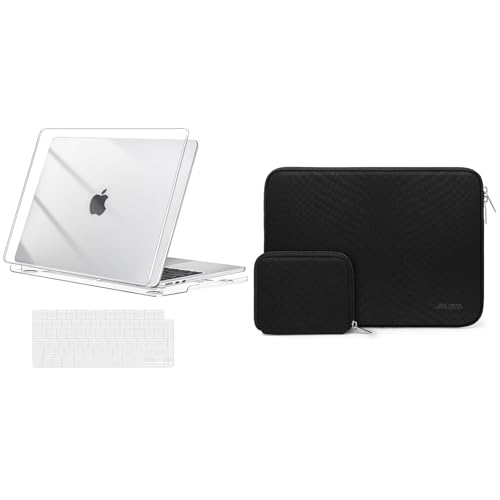 Carcasa MacBook Air 13 M4 M3 M2 con funda de neopreno negra y bolsa pequeña
