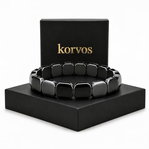 korvos Hematite Bracelet Men Hematite Crystal Bracelet Reignite Your Masculinity and Focus Mens Inspirational Jewelry Gifts