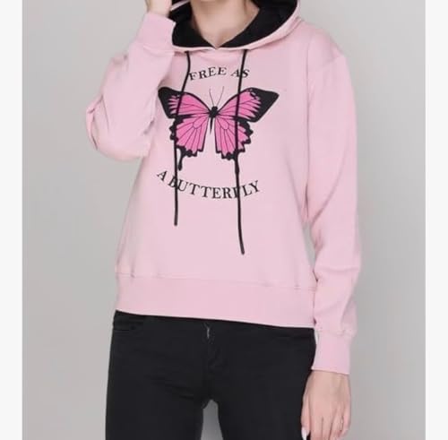 Image of Raves Womens Stylish Printed Hoodie | Trendy Cotton Fleece Hooded Sweatshirt for Women & Girls | Full Sleeve Winter Wear Pullover