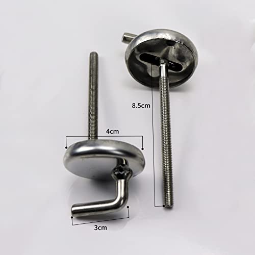 Fanmitrk Toilet Seat Fittings-Stainless Steel Hinge Fixing Kit Replacements,for Duroplast Toilet Seats Use (UFBXGJL) - Image 3