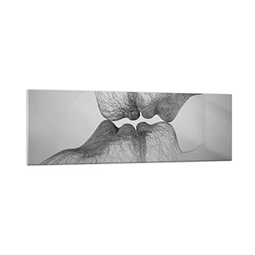 Quadro su Vetro 160x50cm Stampe da Parete in Vetro Bacio amore coppia Grandi XXL Decorazione Murale Camera da Letto Cucina 1 pezzo Quadri Moderni Soggiorno Grafica Immagini Wall Art GAB160x50-4967