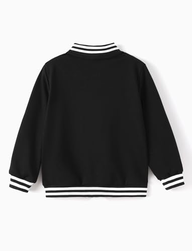 Image of Disney Mickey Mouse Little Boy Glow-in-the-dark Varsity Bomber Letterman Baseball Jacket Halloween Lightweight Sweatshirt Button up Color Block Coat 3T