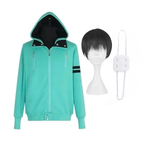 YLEAFUN Kaneki Ken Disfraz de cosplay, Kirishima Ayato, Halloween, Navidad, carnaval, fiesta, juego completo de cosplay (unisex)