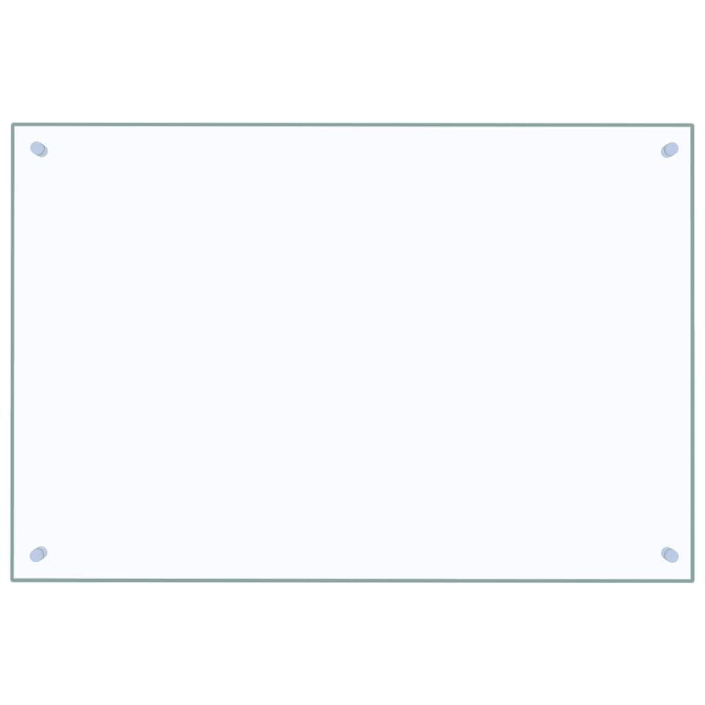 vidaXL Kitchen Backsplash Heat-resistant Scratch-resistant Kitchen Decor Wall Panel System Tile Splash Guard Transparent 90x60cm Tempered Glass