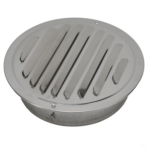Griglia di ventilazione rotonda in acciaio inossidabile, griglia di sfiato rotonda per tubo di scarico da parete esterna (160 mm)