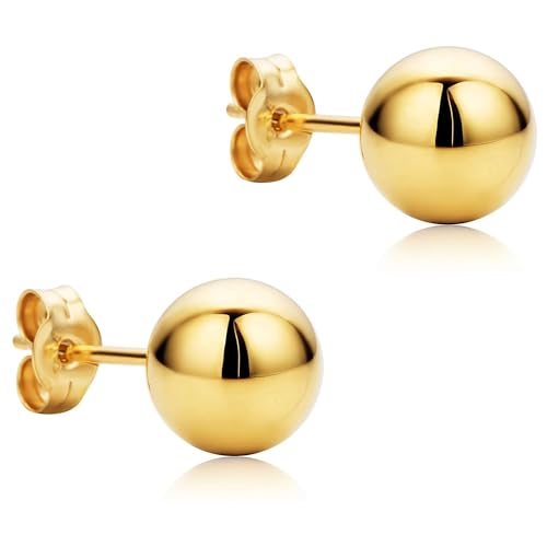 10K Yellow Gold Ball Stud Earrings2