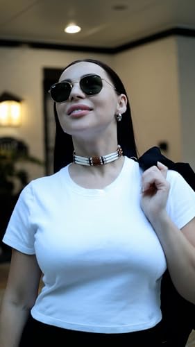 outROAR Gear Native Style Bone Choker Necklace- Three Row American Indian Inspired Regalia - Brown/Beige3