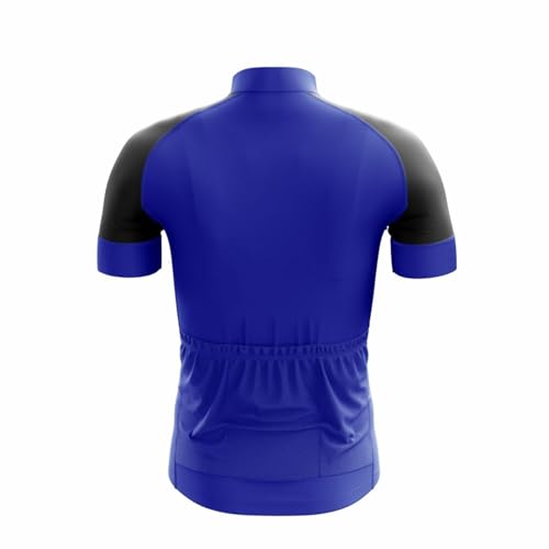 Camisa de Ciclismo Masculina Manga Curta Way Fresh Azul Royal Proteção UV Slim Confortável Pro Bike