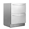 HCK 24 Inch Under Counter Double Drawer Fridge, Stainless Steel Outdoor Beverage Refrigerator for Patio, Built-in Beverage Fridge for Home & Commercial Use
