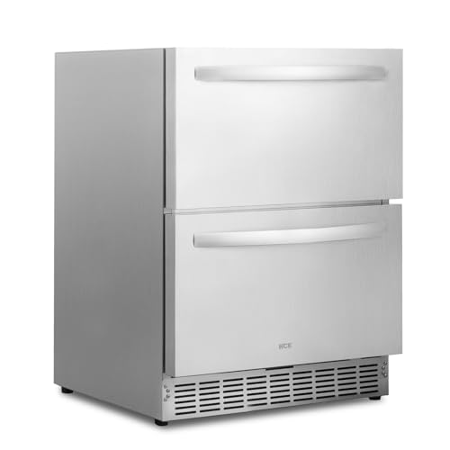 HCK 24 Inch Under Counter Double Drawer Fridge, Stainless Steel ...