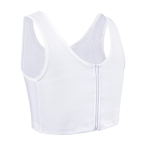 Chest Binder for Transgender FTM Zip Up Binder Breathable Breast Cool Fabric Tank Top