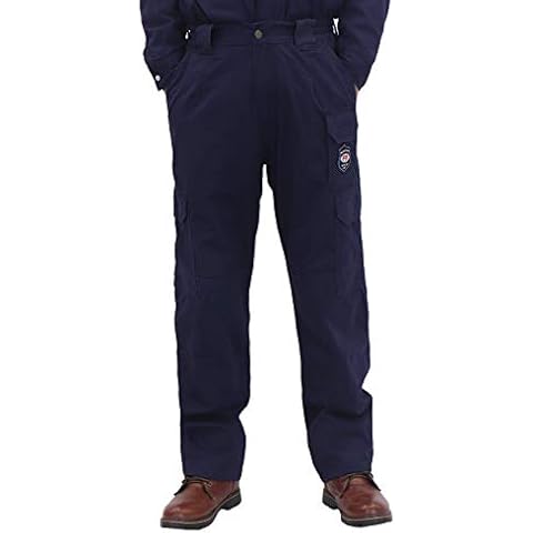 BOCOMAL Men's FR Cargo Pants Flame Resistant Pants Midweight 7.5oz (7 Pockets) Multi-Pockets FR Pants - blue - 31W x 32L Cover