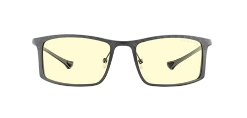 Gunnar Gaming and Computer Glasses | Model: Plaid, Color: Onyx, Lens Tint: Amber | Patented Blue Light Filtering Lenses - Blue Light Glasses - Blue Light Blocking Glasses Focus +0.2 Diopter