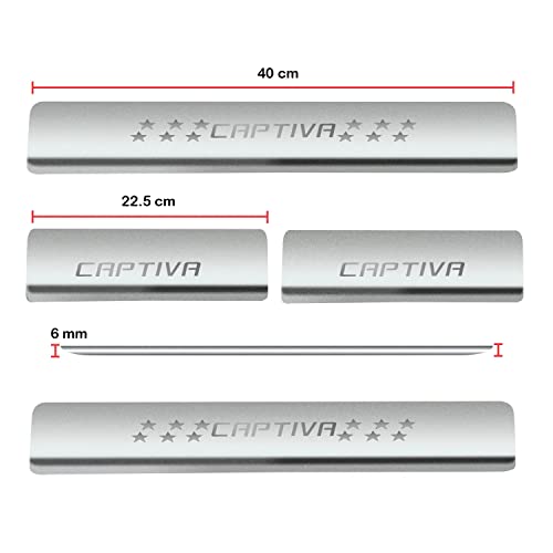 Image of AC Door Sill /Foot Step Stainless Steel Scuff Plate Plates Compatible with Chevorolet Captiva (Set of 4 Pcs)