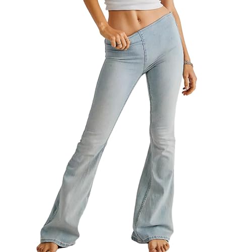 Skinny Pull On Flare Jeans for Women High Rise Elastic Bootcut Jeans Plus Size Stretch Bell Bottom Denim Pants2