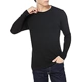 [ヘインズ] ロングTシャツ あったかインナー 防寒着 フリース素材 厚手インナーシャツ 長袖 暖かい 起毛 丸首 ウォームTシャツ HM4-Q508A メンズ ブラック L