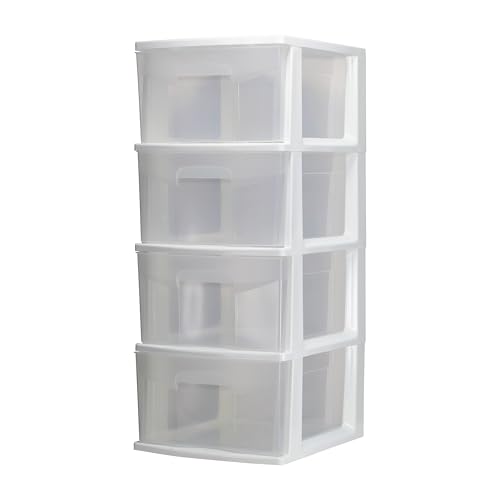 Organización Del Hogar, Home Italhome - Cajonera de Almacenamiento, Ideal para Dormitorio, Armario, Cocina, Baño, Lavandería, Organizador con 4 cajones Transparentes, Cajonera de Color...