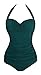 Produktbild Angerella Vintage 50s Pin Up Rueckenfrei Bademode One Piece Badeanzug (EU 34-36=Tag Size M, Dunkel Grün)