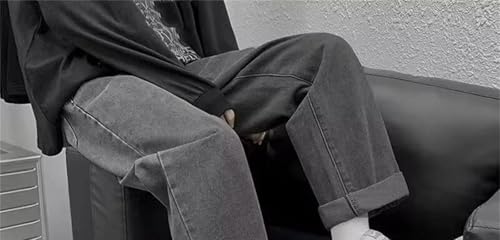 Men's Baggy Straight Leg Jeans Wide Leg Streetwear Denim Pants Washed Hip Hop Style Classic Trousers2