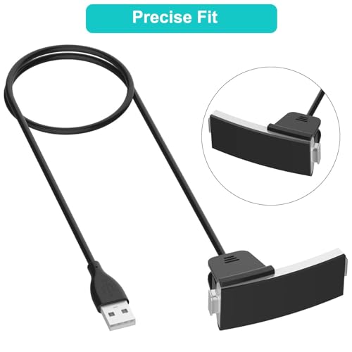Image of Kissmart Fitbit Alta HR Charger 2 PCS (1.8ft & 3.3ft), Charging Cable Cord Repalcement Charger for Fitbit Alta HR (2 PCS - 1.8ft & 3.3ft)