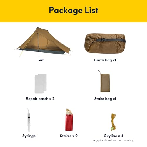 Image of LANSHAN Ultralight Waterproof 1-2 Person Backpacking Tent | Ultralight waterproof nylon, pitch anywhere, for camping & travel.