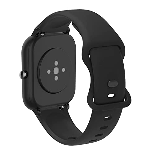 Silicone Replacement Band Compatible For Amazfit Bip U/Bip U Pro Smartwatch, Sport Watch Strap Compatible With Amazfit Bip S/Samsung Galaxy Watch 4 40Mm/46Mm Wristband Wristband-Black #TOP1