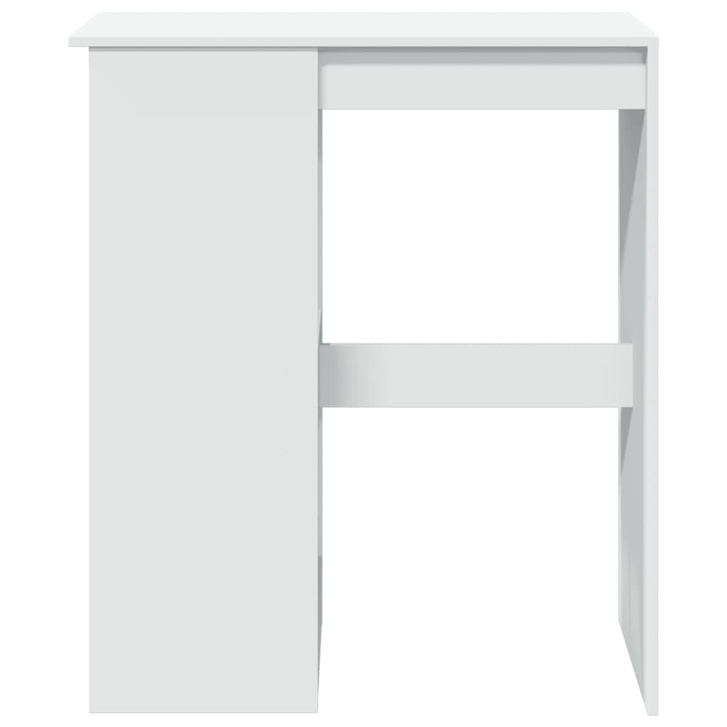 Table de bar avec étagère blanche - 90 x 47,5 x 103,5 cm - En bois - 4 porte-bouteilles - Peu encombrante - Pour salle à manger, salon, cuisine - Table haute stable avec surface lisse pour