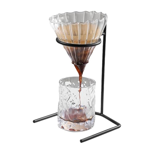 ポアオーバーコーヒースタンド、コーヒードリッパースタンド | スタンドにコーヒーを注ぐ | 金属製ドリップフィルターカップラックスタンド、ミニマリストフィルターホルダー滴下水、ハンドドリップブラケット、安定したベース付きコーヒードリッパー