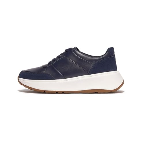 Image of FitFlop Women's F-Mode Leather /Suede Flatform Sneakers