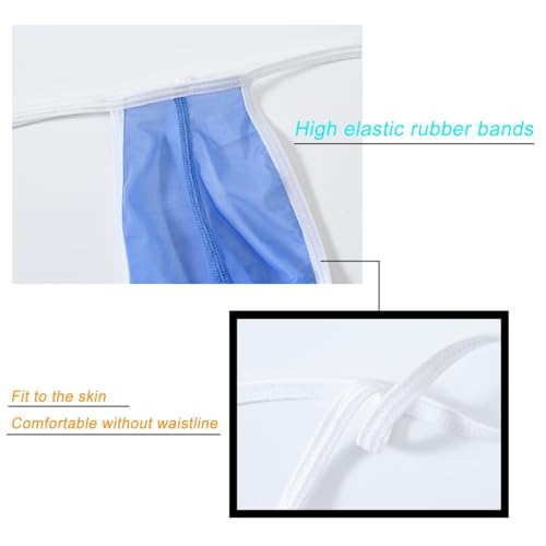 Men’s Sheer See Through Thong Underwear with Pouch Bulge Transparent Sexy Ice Silk G String3