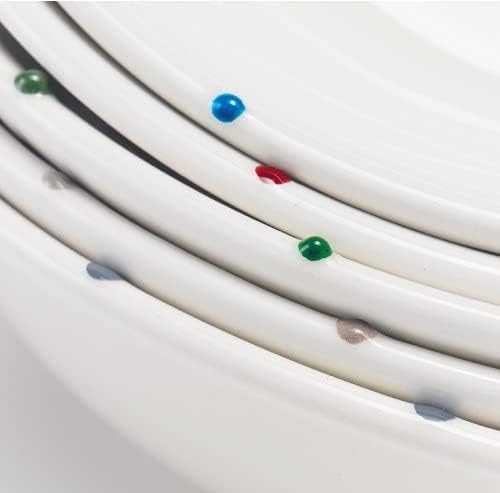 Zafferano Striche - Porcelain Salad Bowl, Diameter 210 mm, Colour Pois Beige, Dishwasher-Safe up to 60° - Set 2 Pieces - Image 4