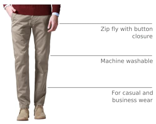 Image of Match Mens Regular-Fit Casual Flat Front Chino Pants