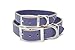 Handmade Personalized Studded Leather Dog Collar, Stainless Steel Nameplate and Round ID Tag (Periwinkle Purple)