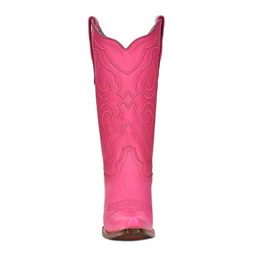 Image of Corral Boots Womens Embroidered Snip Toe Western Cowboy Boots Mid Calf Mid Heel 2-3 inch