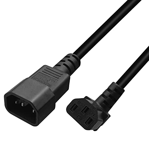 Toptekits Iec 320 90 Degree C13 3-Pin Female To C14 3-Pin Male Pdu Ups Power Supply Extension Cord,Iec C14 To C13 Power Cable Pdu Ups Plug/Socket Up 90 Degree Wall-Mounted Lcd Tv(0.33Ft/10Cm) #TOP1