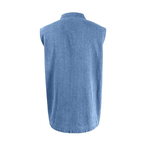 Sleeveless Shirts for Men Distressed Washed Tank Tops Henley Button Down V Neck Polo Shirt Vintage Solid Tee Top2