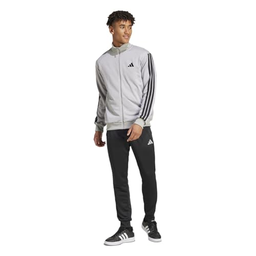 adidas Herren 3 Stripes French Terry Track Suit medium grey heather/mgh solid grey L