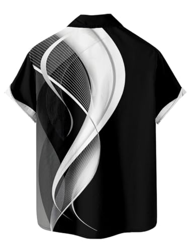 DRESSFO Matchable Couples' Outfit Elegant Curve Print Men's Shirt Or Women's Spaghetti Strap Dress4