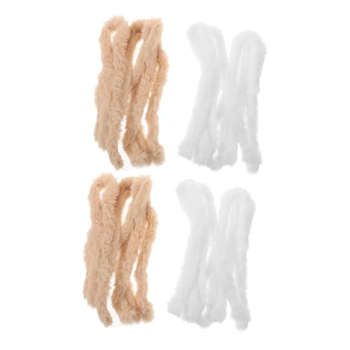 HEMOTON DIY Chenille Stems 4pcs Plush Twist Stick Fuzzy Craft Sticks for Handmade Decorations