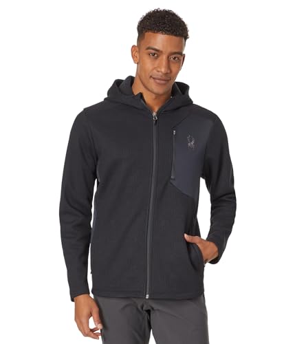 Spyder Men's Bandit Zip Fleece Ski Base Layer Jacket, Black, Small