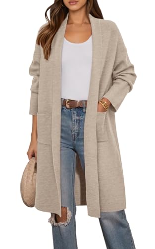 PRETTYGARDEN Long Sleeve Lapel Open Front Cardigan...