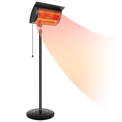 Simple Deluxe Standing Heater Patio Outdoor Balcony, Courtyard with Overheat Protection, 750W/1500W
