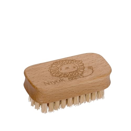 Niyok Spazzola per lavaggio a mano per bambini, spazzola per unghie in legno con setole naturali morbide (vegano), spazzola di lavaggio di alta qualità per una pulizia profonda, spazzola per