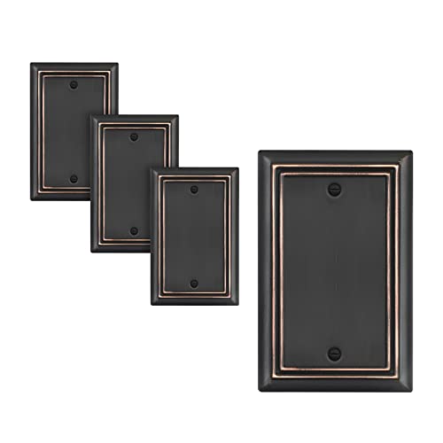 DEWENWILS 4-Pack Blank Wallplates, Aged Bronze Outlet Cover, Metal - image 1