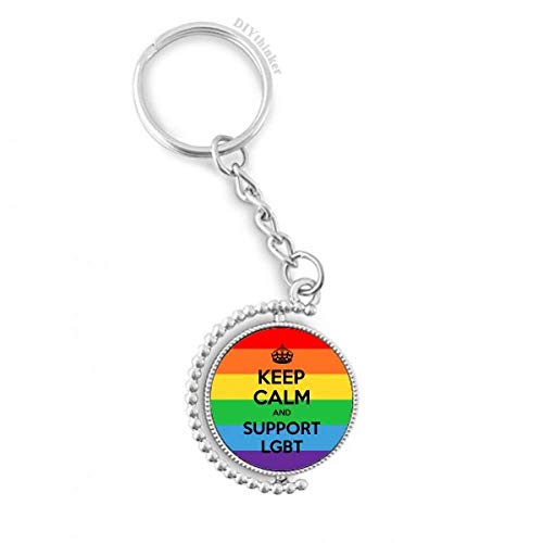 Porte-clés LGBT rotatif anti-rayures accessoire fierté arc-en-ciel