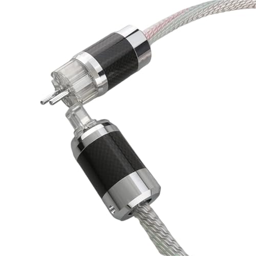 HiFi Power Cable 7N OFC High Fidelity Power Cord with EU/US/AU Plug for Audio Equipment(EU Power Cable,1m)