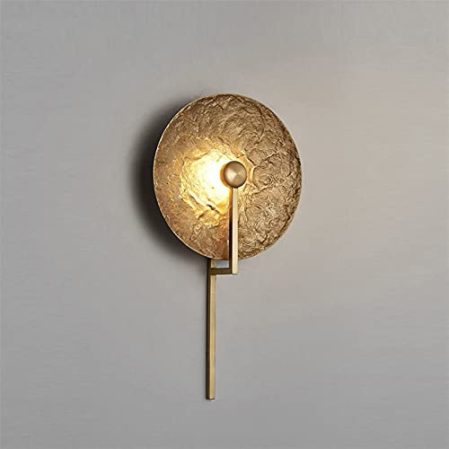 Lámpara de pared de cobre estilo posmoderno, lámpara de pared de noche para sala de estar, lámpara de pared de lujo para pasillo de villa, decoración moderna.