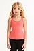 Kurve Premium Girls Seamless Supersoft Wide Strap Comfortable Racerback Tank Top for Kids, Dance Class, Yoga Class, Gymnastic Class, (Made with Love in The USA), Neon Coral, Age 4-7